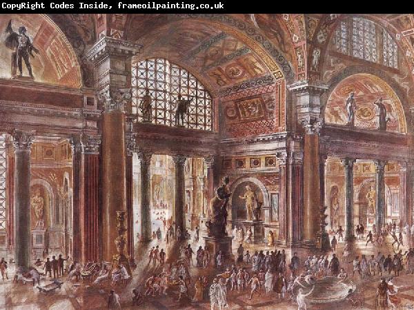 unknow artist Reconstruction of the Baths of Diocletian in Rome